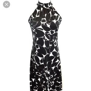 Michael Kors Black/White Floral Halter Dress, Sz 6